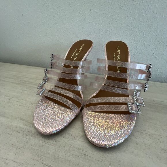 Kurt Geiger PIERRA VINYL MULE Pale Pink US 6 EUR 36 Party Heels - Picture 13 of 15
